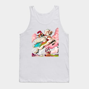 The Princess from the Castle on a Flying Winged Horse Retro Vintage Comic Tank Top